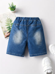 Boys Letter Graphic Denim Shorts Summer Cotton Clothes