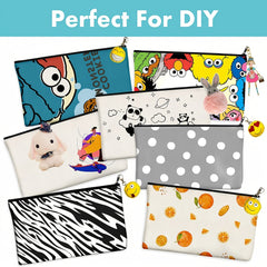 8pcs DIY Zipper Bags Pouches for Makeup Cosmetic Toiletry Stationary Storage
