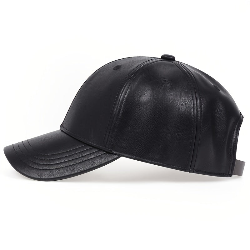 Men's PU Leather Baseball Cap Casual Fashion Cap