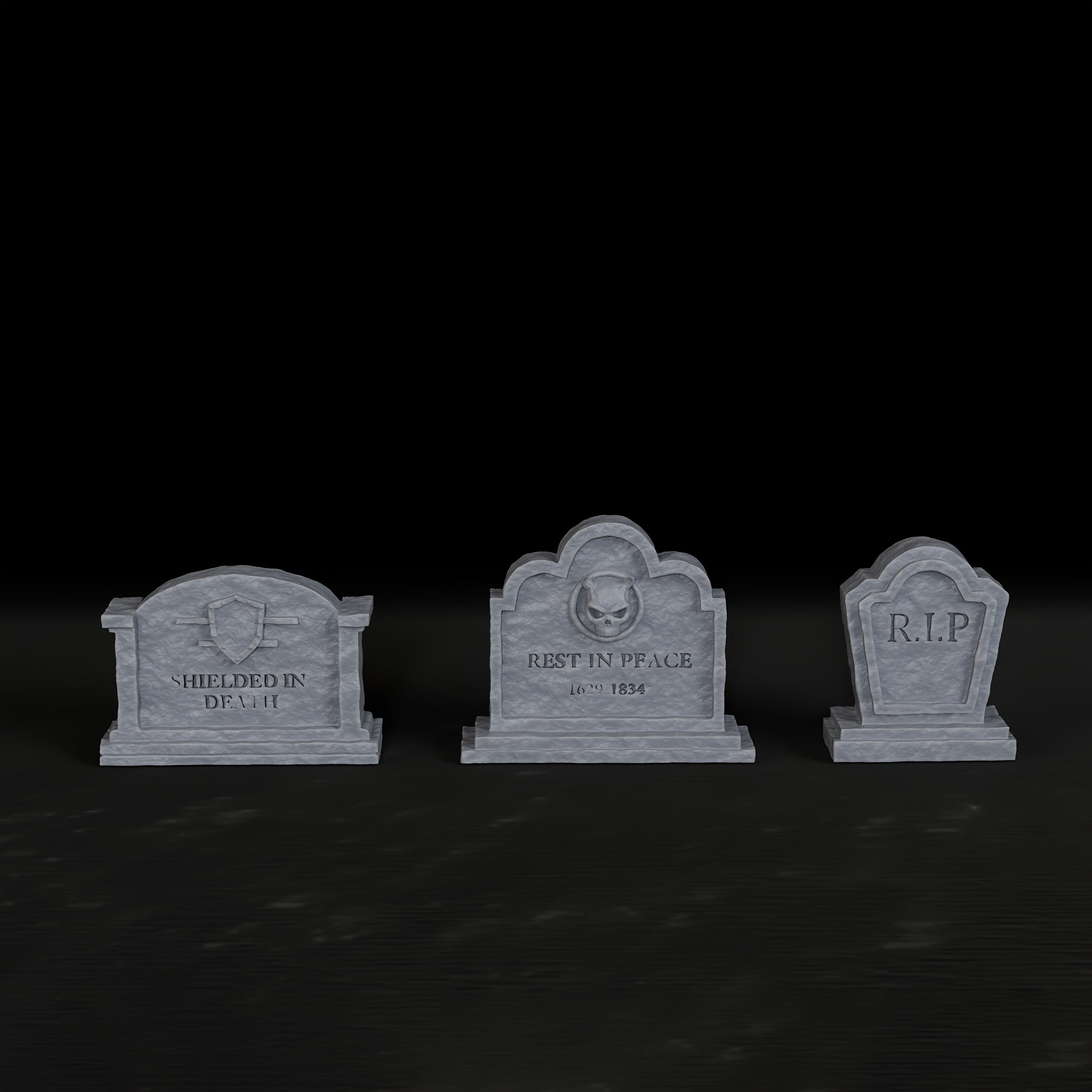 3DMAGIC 6 Gravestone Miniatures for RPGs ABS Terrain Pieces for TTRPGs