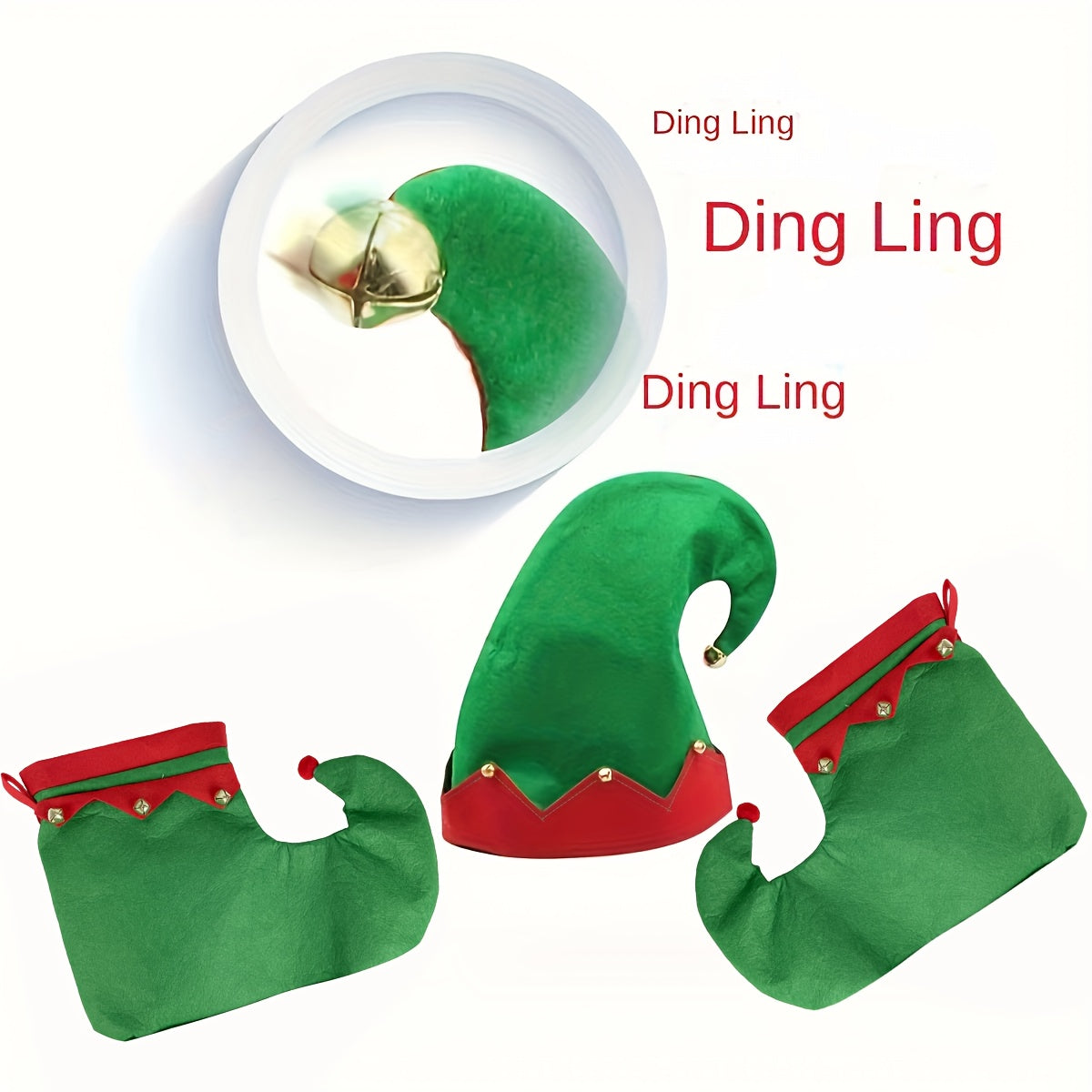 Christmas Elf Decorative Clothing Xmas Elf Hat Shoes