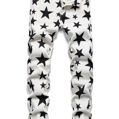 Mens Slim Fit Jeans Little Stars Pattern