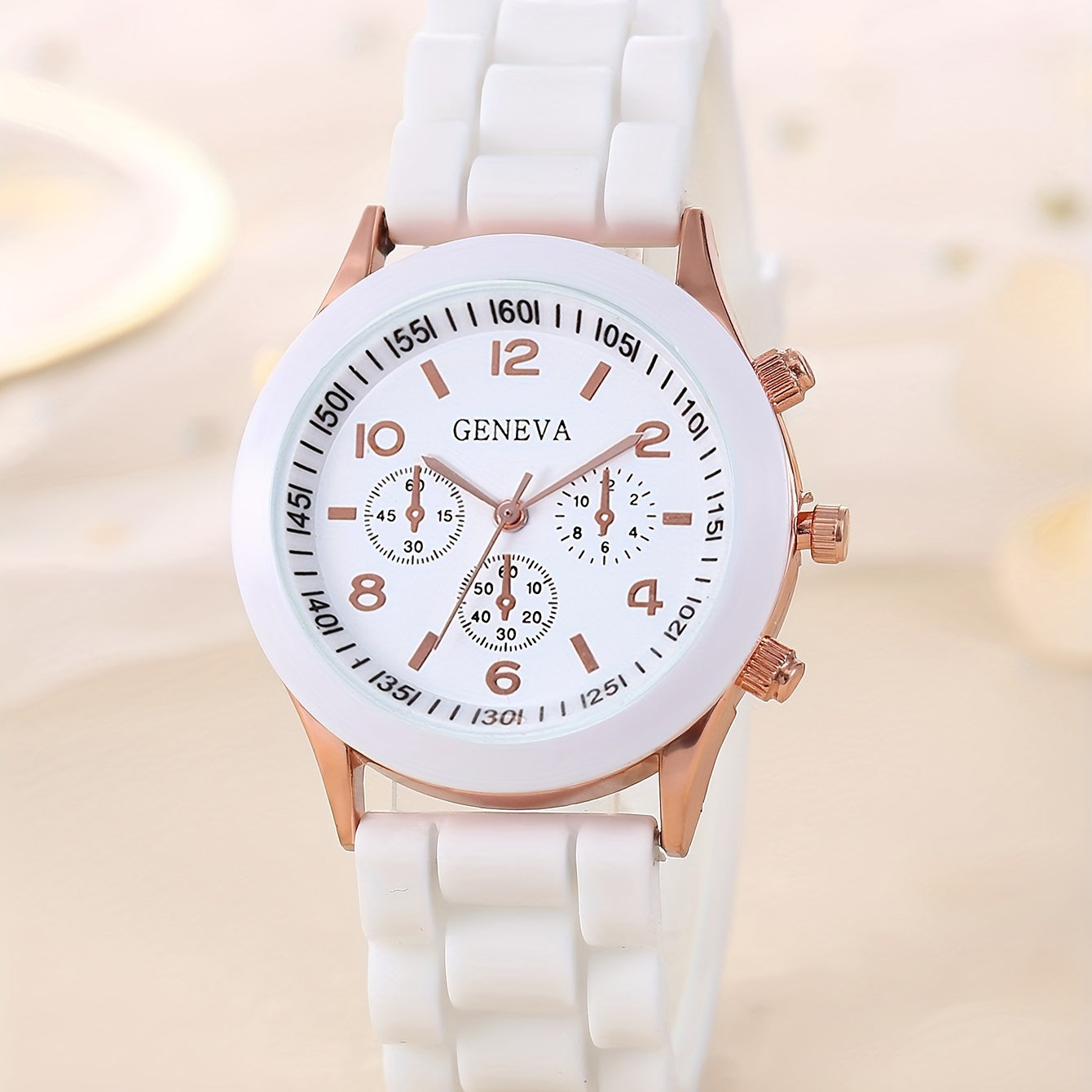 Student Silicone Quartz Watch & Bead Bracelet Set