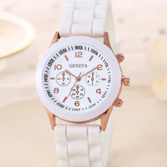 Student Silicone Quartz Watch & Bead Bracelet Set