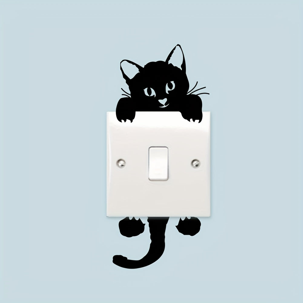 5pcs Cat Wall Sticker Lamp Switch Decorative Decal Art Mural