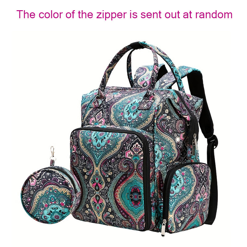 Boho Style Yarn Bag Portable Mommy Bag USB Charging Port