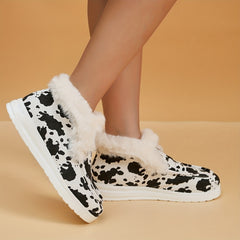 Women's Cow Print Non-slip Sneakers Comfortable Low Top Sport Shoes