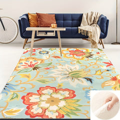 Floral Living Room Rug Area Rugs Machine Washable Non Slip Kitchen Rug