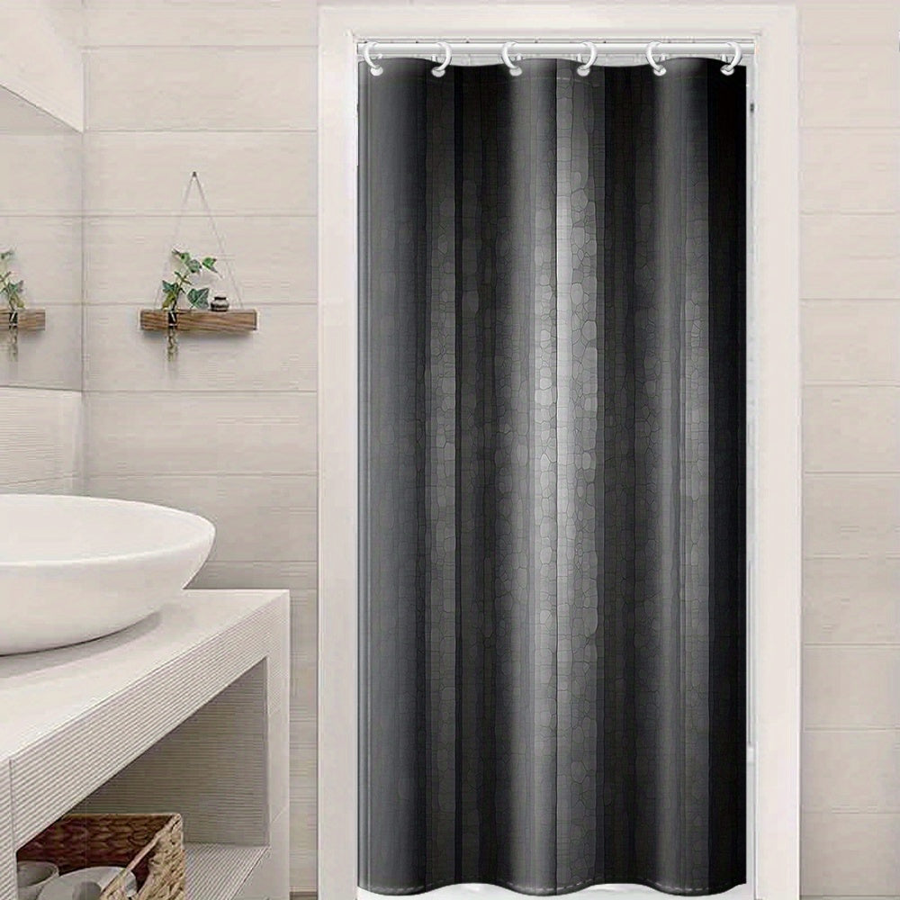 Waterproof Silk Gradient Shower Curtain with 12 Hooks