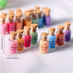 8pcs Mini Macaron Candy Jars for Dollhouse Micro Scene Models