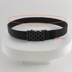 Men's Rectangular Hollow Canvas Belt Automatic Buckle