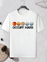 Men's Planet Print T shirt - Stretch Breathable Tee