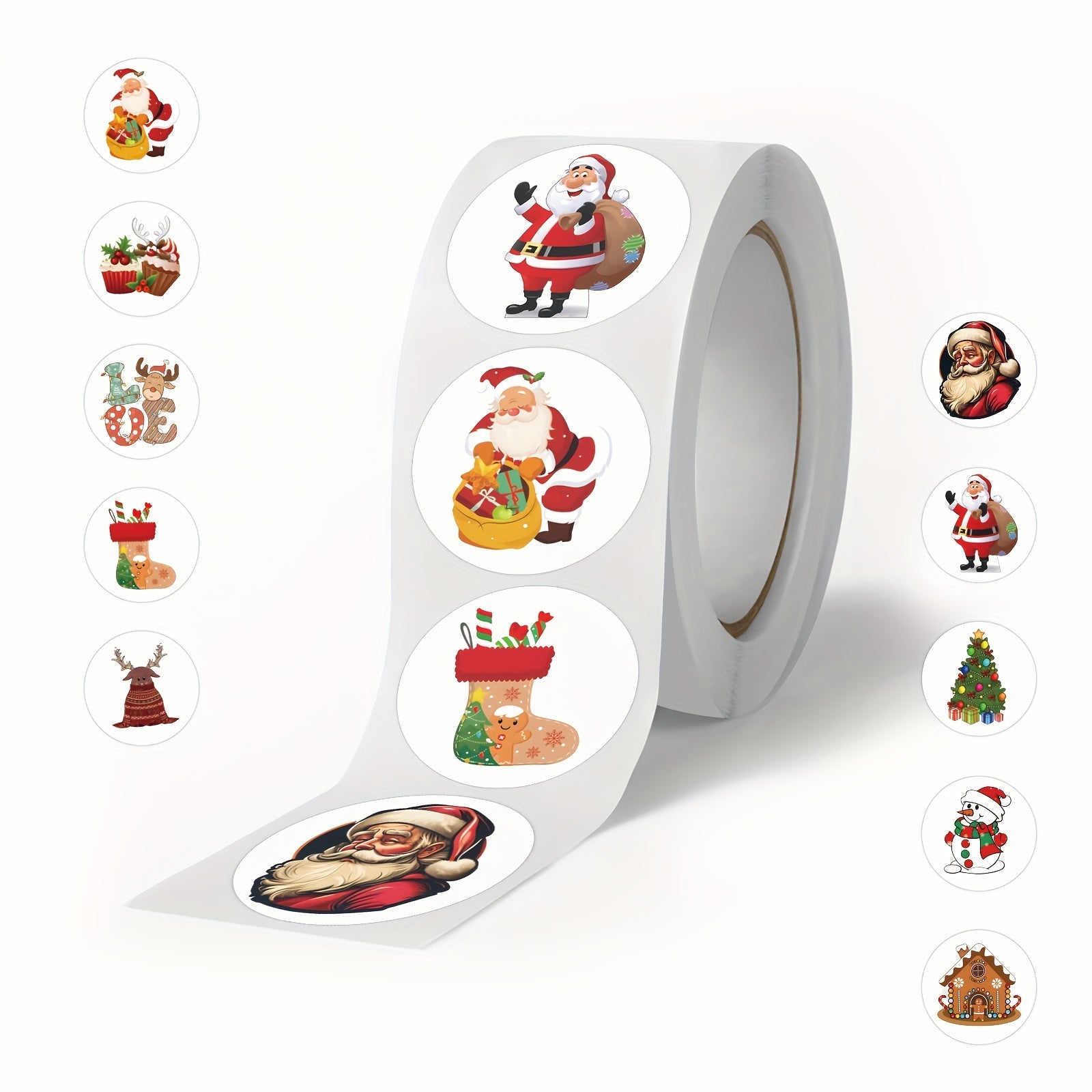 500pcs Christmas Stickers Roll Vinyl Stickers For Scrapbook Journal