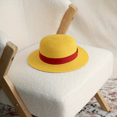 Yellow Straw Hat Summer Cosplay Cap Beach Cap Women Men