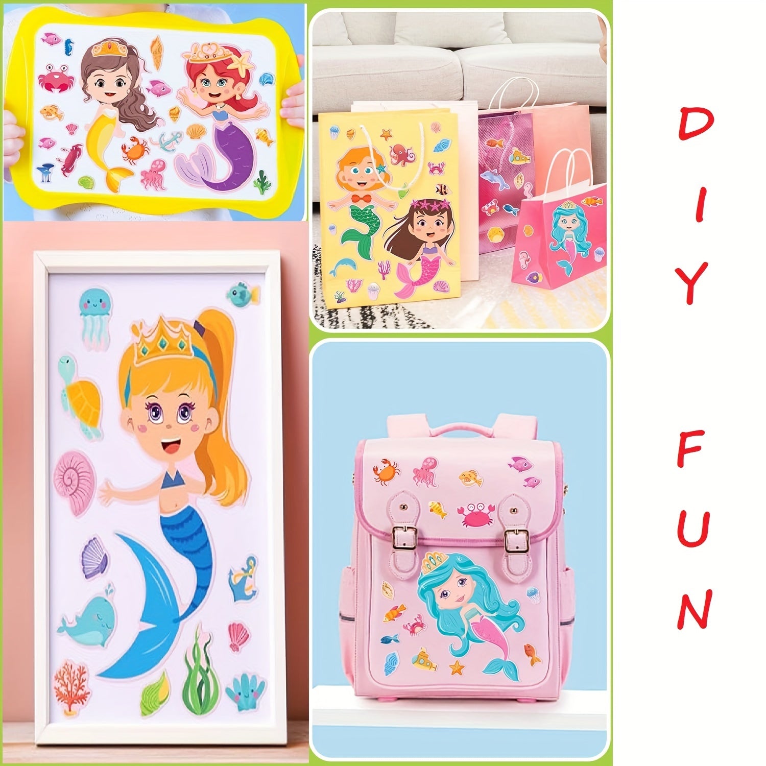 24pcs Mermaid Stickers Make Your Own Mermaid Stickers Party Favors