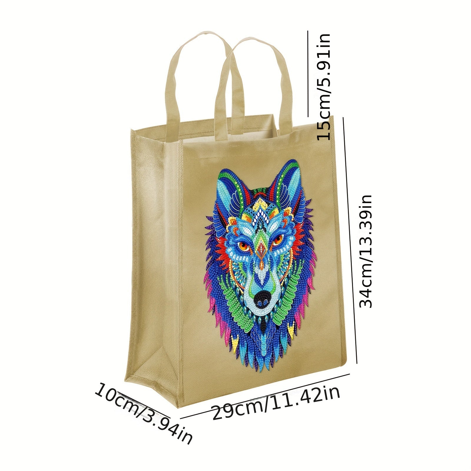 Custom Cartoon Wolf Diamond Painting Ironing Bag