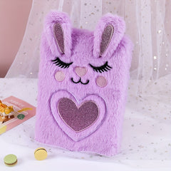 A5 Girl Embroidered Cartoon Plush Notebook Student Journal 160 Pages