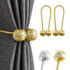 2pcs Magnetic Curtain Tiebacks Metal Ball Shape Holdbacks