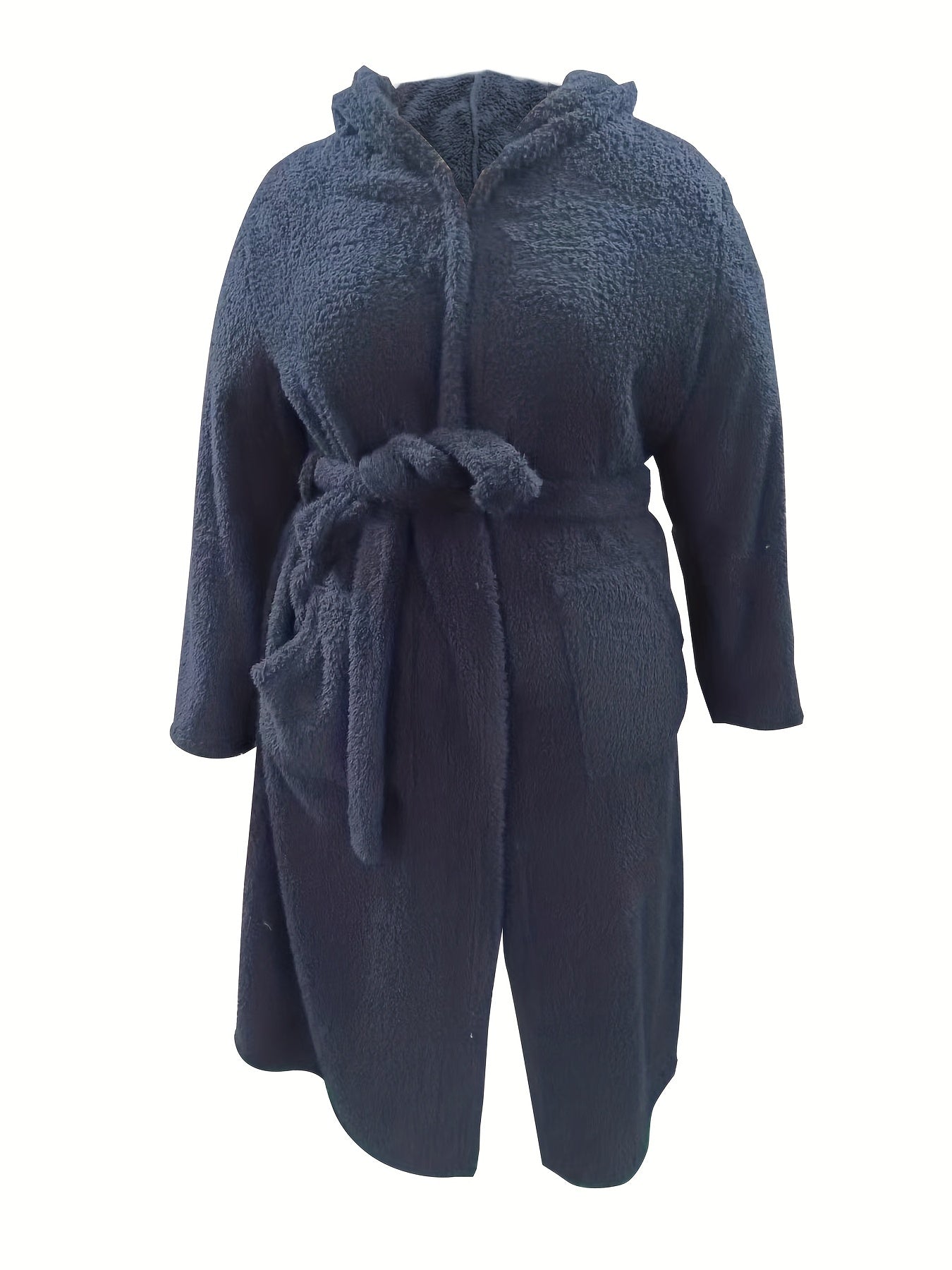 Women's Plus Hooded Fleece Nightgown Soft Flannel Robe