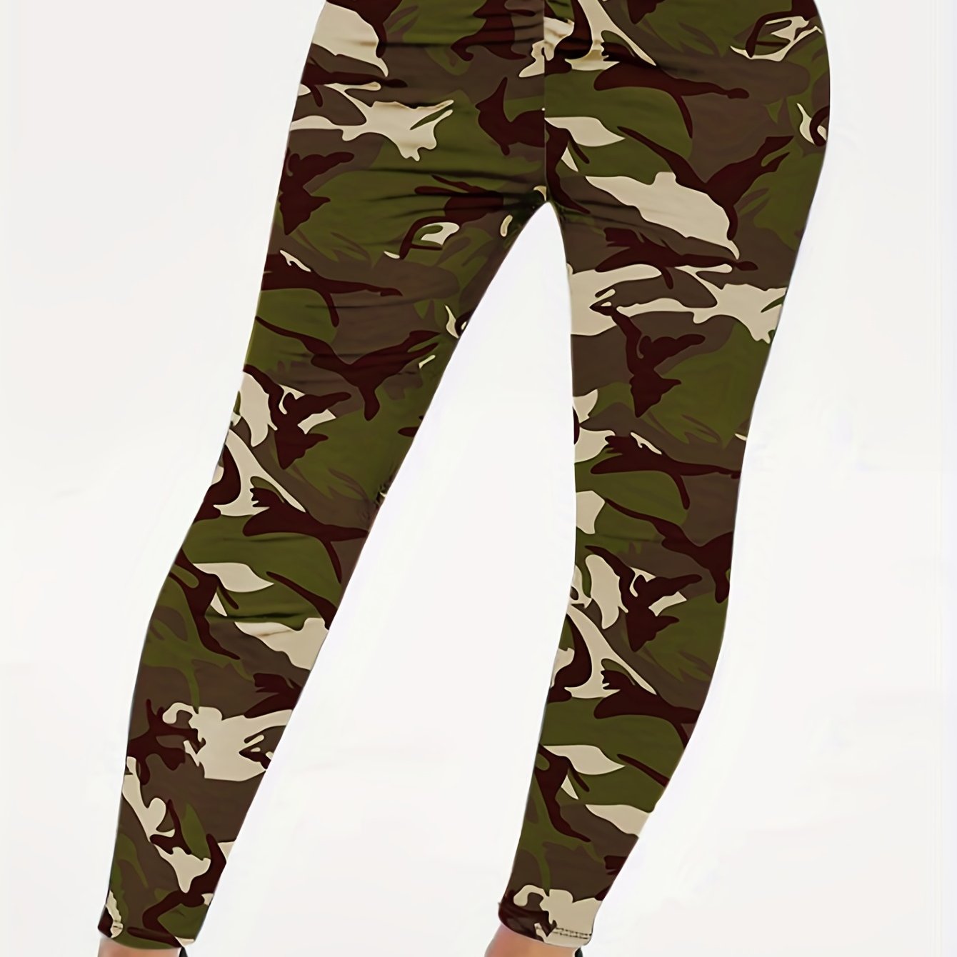 Casual Leggings Women's Plus High Stretch Skinny Fitness Camo Leggings