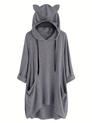 Patched Pocket Drawstring Hoodie Long Sleeve Sweatshirt