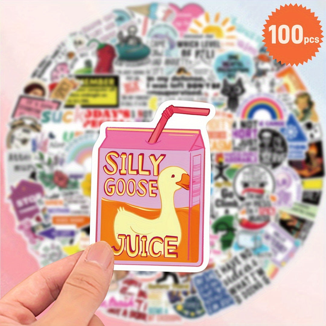 100pcs Humorous Quote Stickers for Laptops Phones Water Bottles Cars