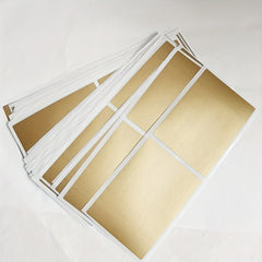 50pcs 70x50mm Rectangular Scraping Film Stickers Wedding Card Golden Gray