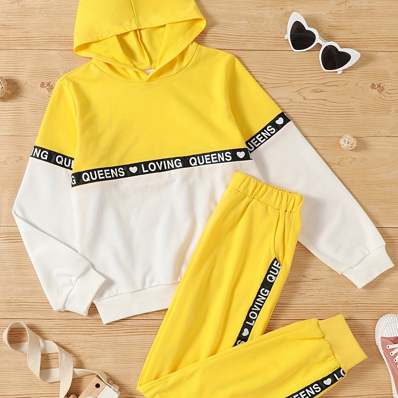 Kids Love Letter Hoodie Shirt and Pants Set Boys Girls Outfit
