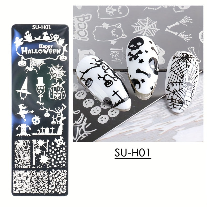 Halloween Nail Art Transfer Template Stainless Steel