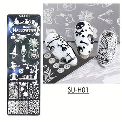 Halloween Nail Art Transfer Template Stainless Steel
