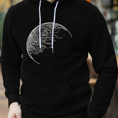 Men's Sketch Print Hoodie Casual Hooded Sweatshirt
