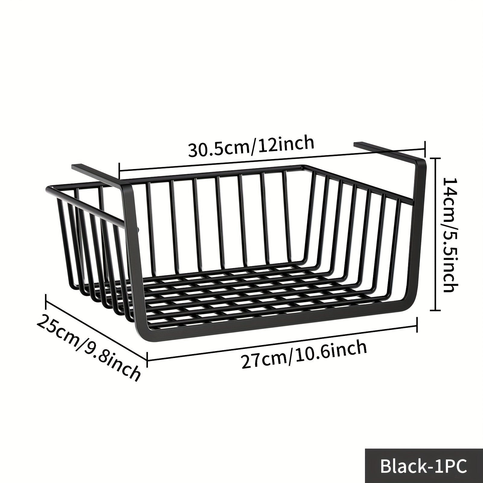 4pcs Under Cabinet Storage Shelf Wire Baskets Hanging Storage Baskets