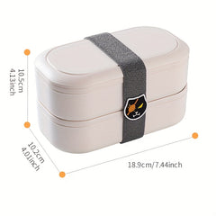 Japanese Style Bento Box 3 Grid Divided Lunch Box with Tableware