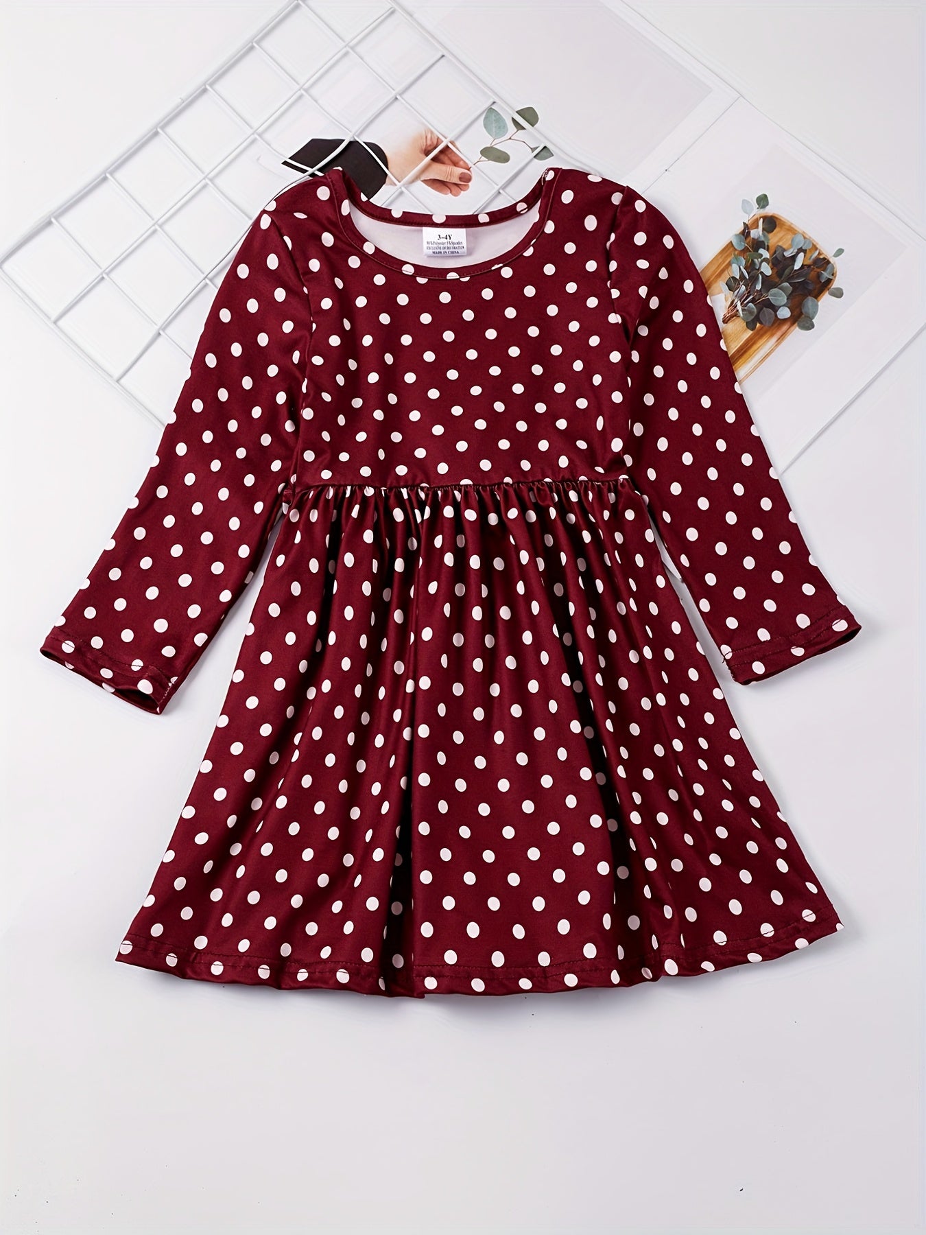 Toddler Girls Polka Dot Stretch Casual Dress