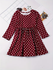 Toddler Girls Polka Dot Stretch Casual Dress