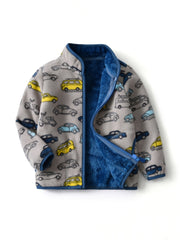 Baby Boys' Cartoon Car Fleece Jacket Winter Warm Coat