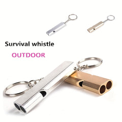 Portable Survival Whistle Double pipe Multifunctional Whistle Keychain