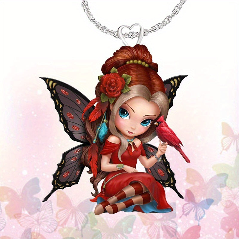 Cartoon Girls Pendant Necklace Sweet Jewelry Accessories For Girls