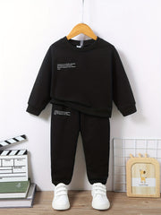 Boy's 2pcs Sweatshirt & Sweatpants Set Letter Print Kid's Clothes
