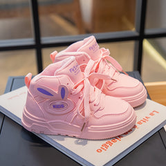 Girl's High Top Skate Shoes Plush Lining Non Slip Casual Sneakers