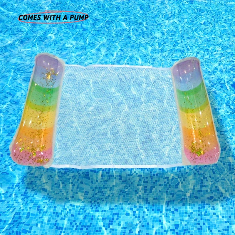Sequin Gradient Hammock Inflatable Water Float PVC Pool Float