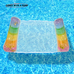 Sequin Gradient Hammock Inflatable Water Float PVC Pool Float