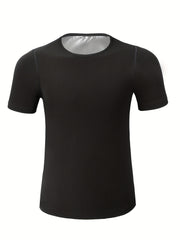 Men's Compression Sweat Sauna T Shirt High Stretch Comfy Tee Top
