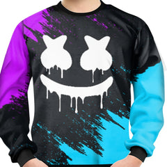 Happy Face Print Kid's Sweatshirt Unisex Pullover for Spring Fall Winter