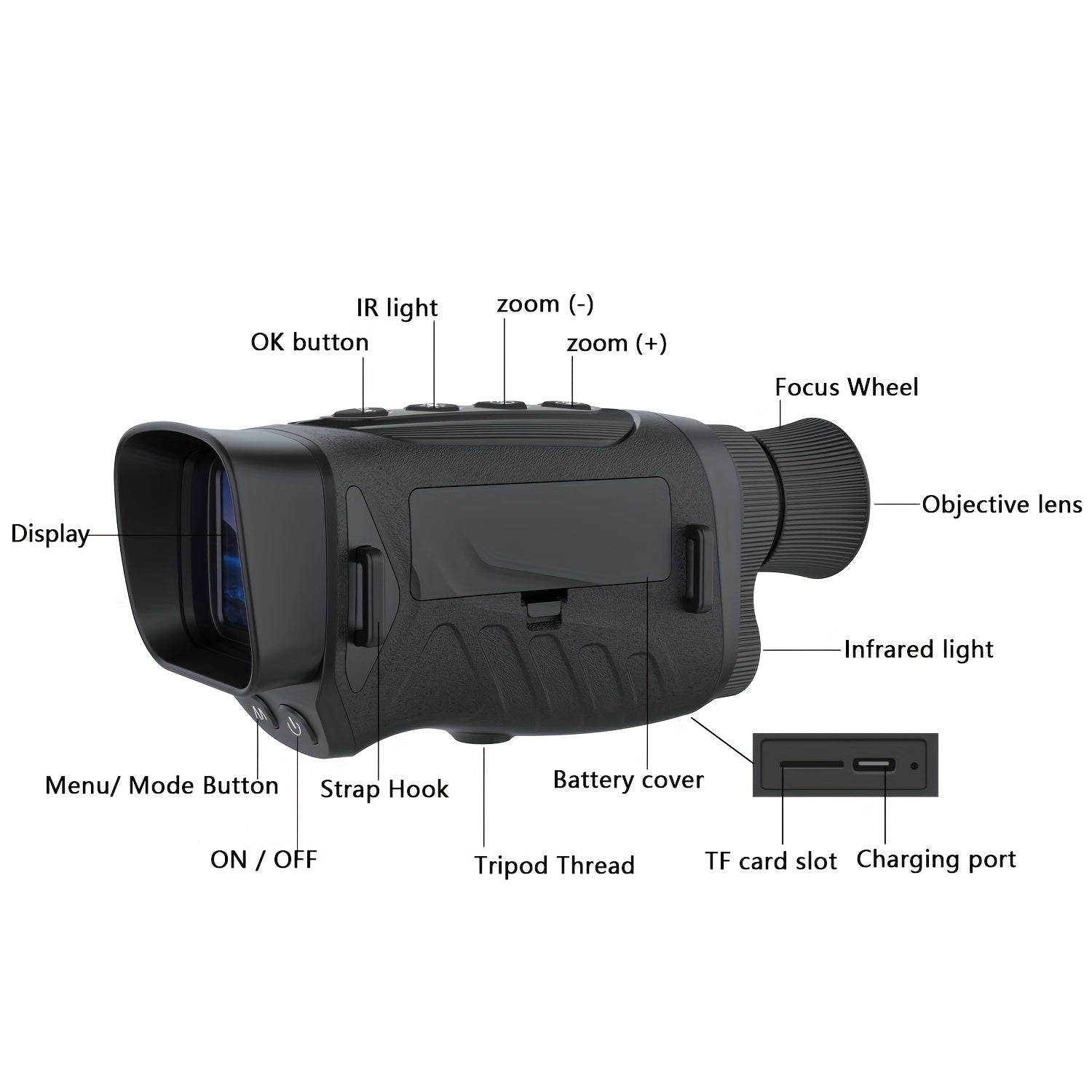 1080p Night Vision Monocular 8x Zoom Camping Travel