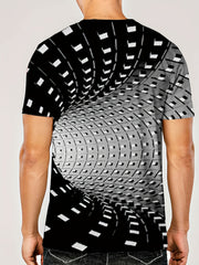 Optical Illusion Men's T-shirt Stretch Tees For Summer