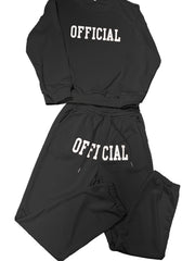 2pcs Letter Graphic Sports Set Round Neck & Sweatpants Suit