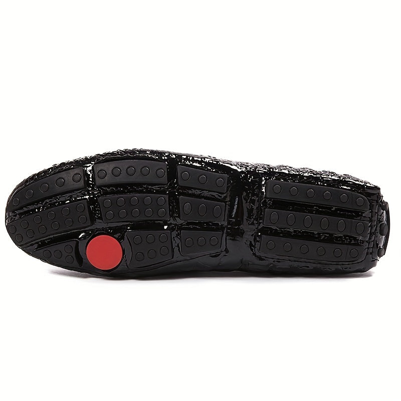 Men's Metallic Decor Loafer Shoes Non slip Driving Shoes