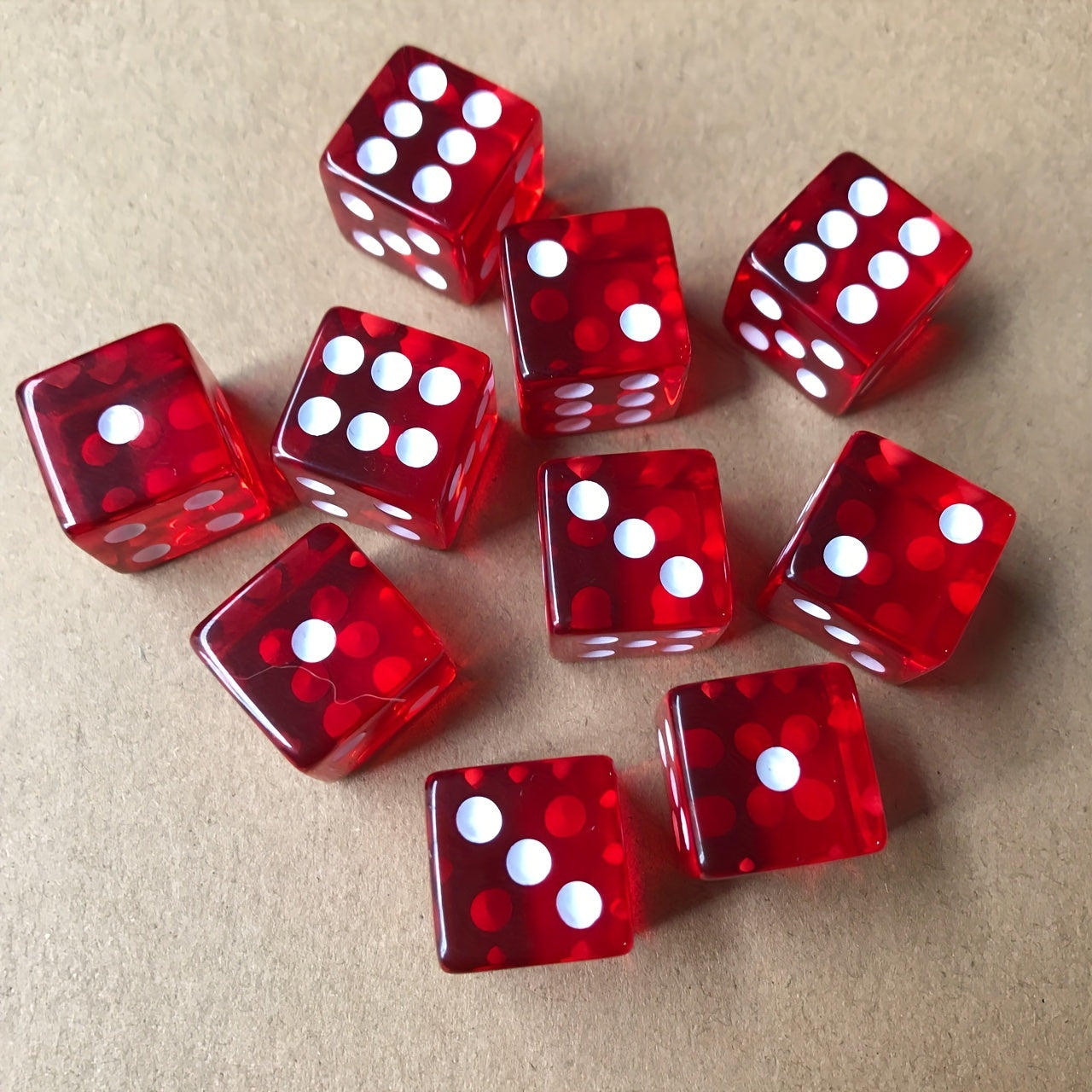 50pcs 16mm Transparent Square Corner Dice 6 Sided Game Acrylic Dice