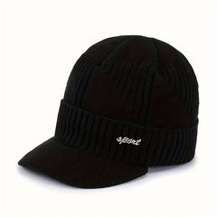 Winter Men's Hat & Neck Scarf Set with Triangle Texture